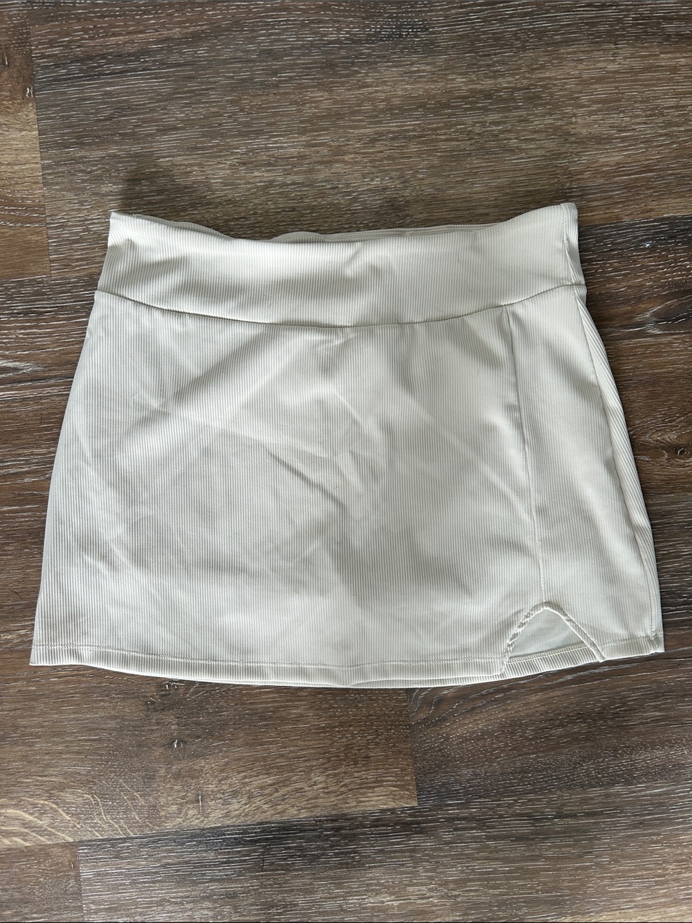 Forever 21 Beige Ribbed Waist Mini Skirt